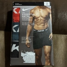 Nike Dri Fit Essential Micro Boxer Briefs SMALL 3-Pack Black Green Red B