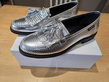Russell & Bromley Silver Chester Loafer 8 41 New In Box