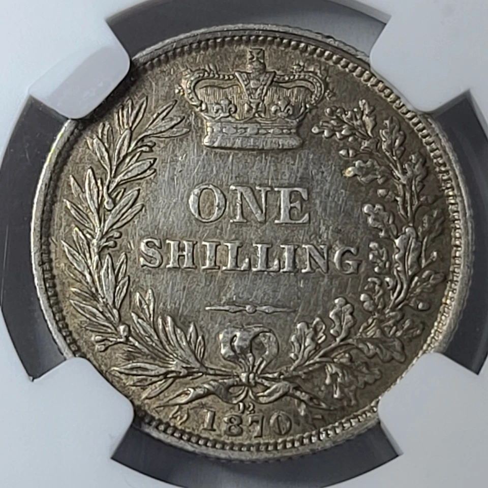 1870 Great Britain 1 Shilling AU Details Cleaned NGC 6929085-004 - Image 2 of 4