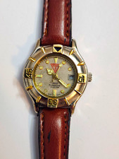 1995 GUESS Professional Women's Quartz 200m Date Luminous Leather Strap 