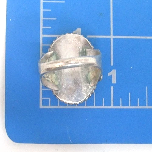 Very Early Navajo Sterling Silver Dry Creek Green/Blue Turquoise Ring Size 8 - Image 4 of 4