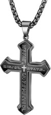 Cross Pendant for Car Rear View Mirror Hanging Charm Decor Black