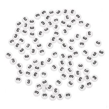 100 Pcs 4x7mm Round White Acrylic Number 3 Beads Number Spacer Beads