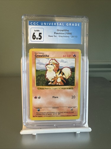 Growlithe (Shadowless) graded CGC 6.5 for sale on eBay