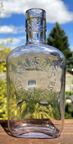 Aronson's Seattle, Wash. Half Pint Whiskey Flask