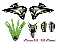 Dcor Team Green Graphics/Trim Kit Team Green Black/Green #10-20-524 for Kawasaki