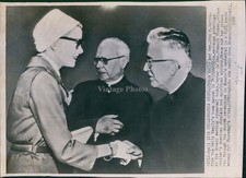 1956 Grace Kelly Reverend John A Cartin Monaco Rehearsal Actor Vintage Photo 7X9