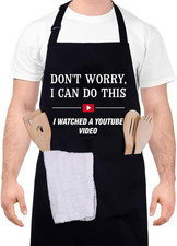 Funny Cooking Aprons for Men, Aprons for Adults with Two Pockets, Adjustable Che