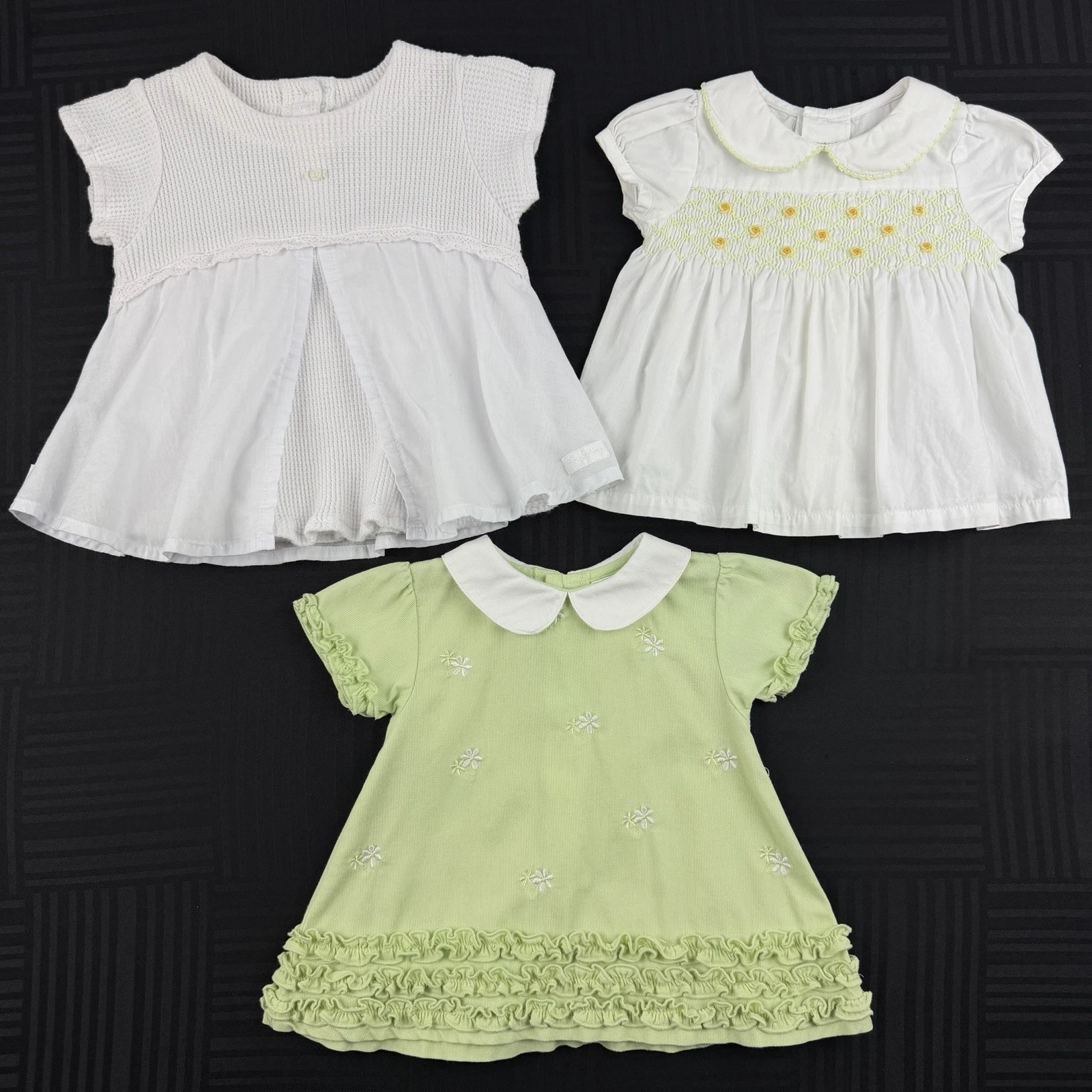 Infant Baby Girl Size 3 Months Smocked Dress Dresses Bundle Mixed Lot Set