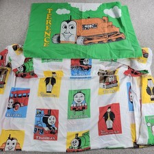 VINTAGE Thomas The Train Twin Fitted Sheet  Pillowcase Kids Home Beddings 1992
