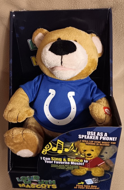 RARE HTF  NFL Indianapolis Colts Loudmouth Animatronic Bear Audio Speaker