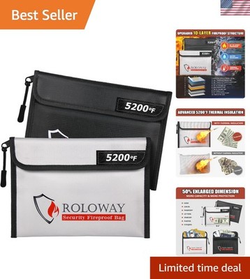 5200  Heat-Resistant Fireproof Bag 9.6 x 6.6 Inches - Perfect for Cash Safety