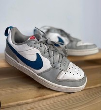 Nike COURT BOROUGH LOW 2 Shoes BQ5448-117 White Grey Blue Sneakers Kids Size 4y
