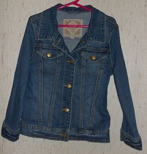GIRLS THE CHILDREN'S PLACE SNAP FRONT DISTRESSED BLUE JEAN JACKET SIZE 5/6