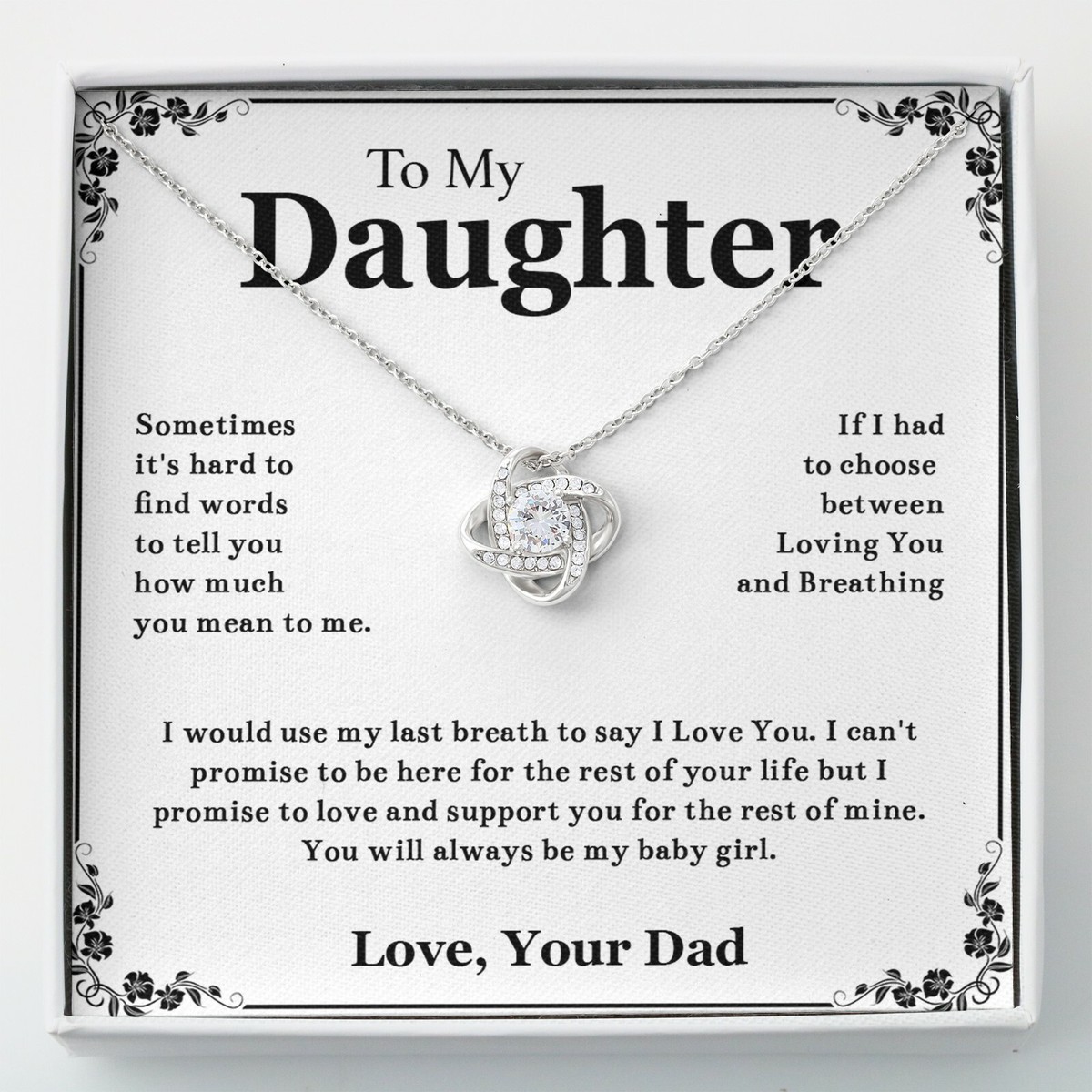 To My Daughter Necklace, Daughter Father Necklace, Daughter Gift 