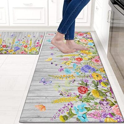 Spring Kitchen Mat Colorful Spring Kitchen Rugs Sets of 2 Floral Kitchen Rug ...