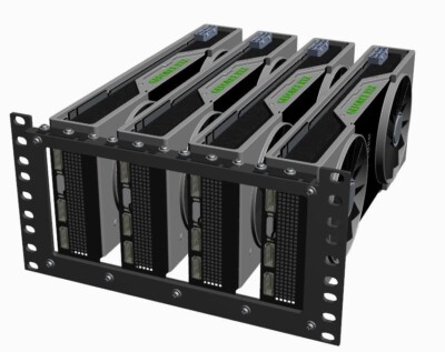R-CASE - GPU holder for rack 10 inch assembly, up to 4 x GPU. made from metal