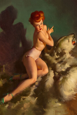 Scared Me Out Of My Skin 1940s Vintage Pin-Up Bear Wall Art - POSTER 20''x30''