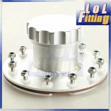 Billet Aluminum Fuel Cell Fast Fill Filler Neck 12 Bolt Flange Silver