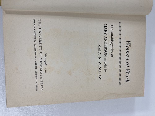 Woman At Work Anderson Winslow Signed 1st Edition 1951 Minnesota Press Haymond - Picture 10 of 12