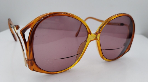 Vintage Yves Chatal 3158 1607 Brown Oval Sunglasses Germany FRAMES ONLY - 第 1/9 張圖片