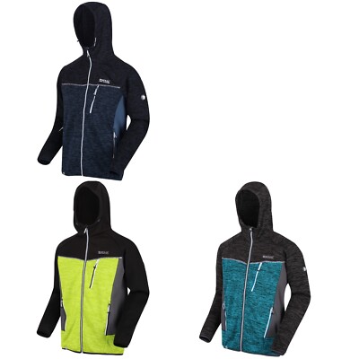 Regatta Strickfleecejacke Fleecejacke Strick Jacke Herren Kapuze Fleece innen