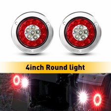 4 Inch Round 16 Led Reverse Backup Tail Lights Trailer Truck White Red 12v 2pcs 4 Inch Round 16 Led Reverse Backup Tail Lights Trailer Truck White Red 12v 2pcs