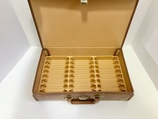 Vintage Service MFG Co 24 Cassette Tape Storage Case Faux Leather Briefcase