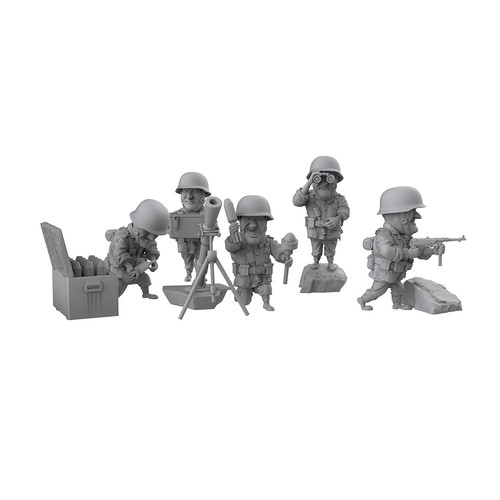 Figurines Militaires SSmodel 1/35 - Groupe De 5 Artilleurs, Résine, Non Peintes, Pour Dioramas