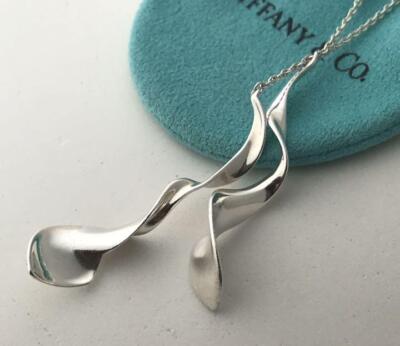 Tiffany & Co. Frank Gehry 2 Double Orchid Drop Necklace Silver