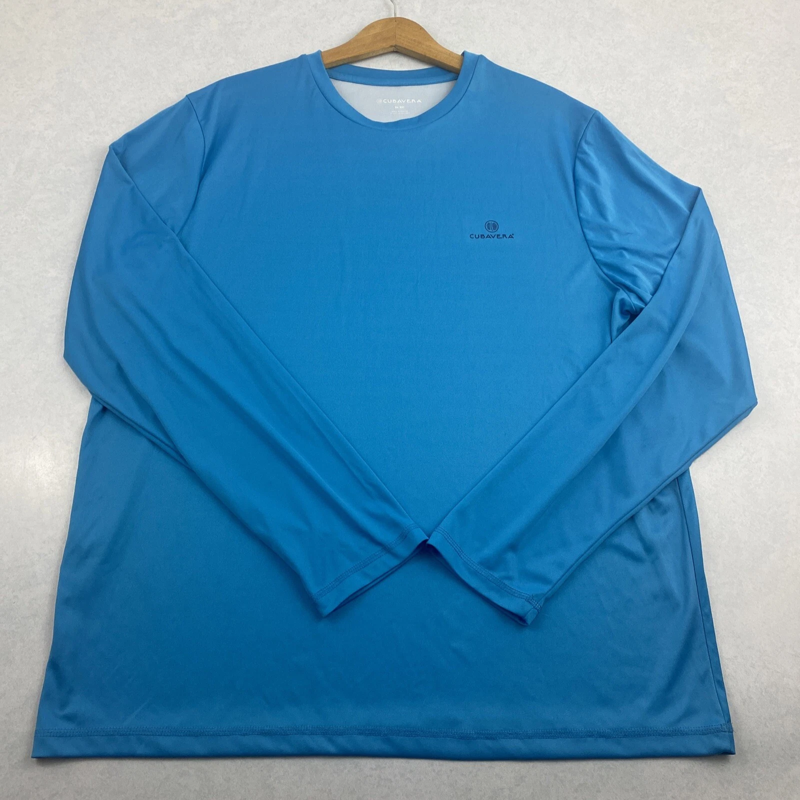 Cubavera Fishing Shirt Mens Extra Large Long Sleeve Blue Performance Cuba Sunset
