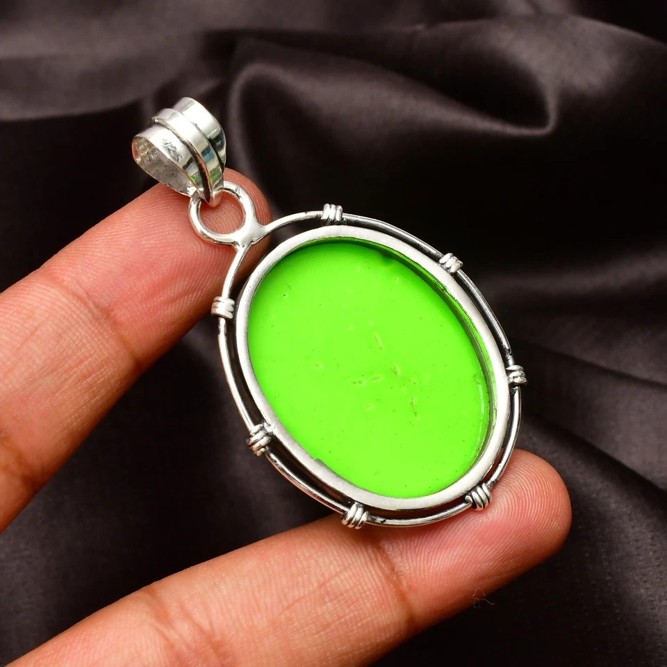 Ciondolo gioiello fatto a mano in argento sterling 925 con pietra preziosa al... - Immagine 4 di 4