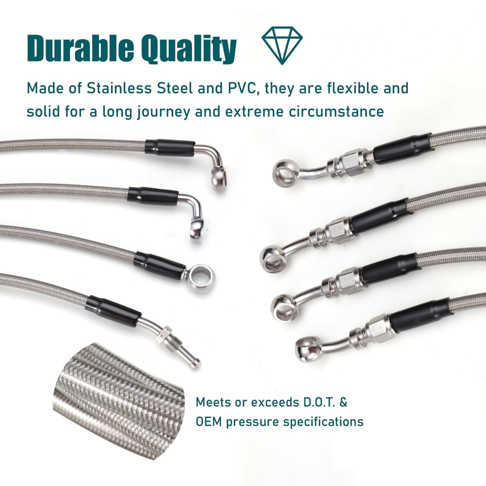 16” Handlebar Extended Clutch Cable Kit for 17-20 Touring Road Electra Glide ABS