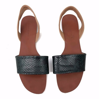 Zara Basic Collection Black Snakeskin Sandals 40