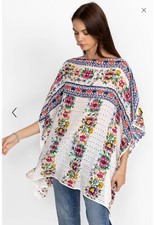  198 Johnny Was Tana 100 Silk Poncho Top Women's L/XL NWT