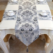 Jacquard Blumenmuster Tischläufer Abdeckung Küche Tischdecken Quasten Ess Heim
