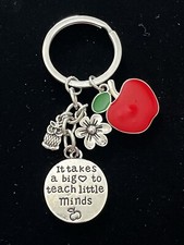 Teacher Appreciation Gift , Teachers Keychain Thank You Gift Silver Tone