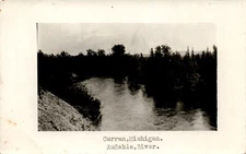 RPPC AuSable River Curran MI Trout Fishing Michigan Nature Antique