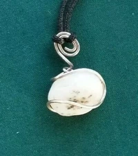 Reversible Wire Wrapped Rock Necklace Baseball Style Pendant Charm zipper pull 