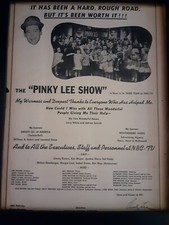 The Pinky Lee Show Rare Original NBC TV Promo Poster Ad Framed!