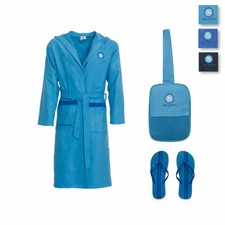 Accappatoio bambino/ragazzo microfibra SSC Napoli con borsetta + infradito U467