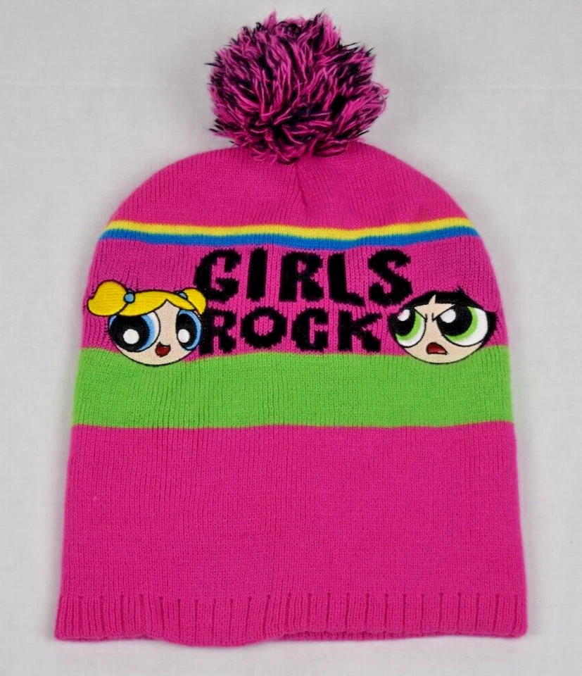 Gorra de esquí vintage gorro Power Puff niñas rock 00s pompón rosa verde talla única Foto 2 de 4