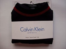Calvin Klein Base Layer Top Boys Mesh Sz Medium M Athletic Black Polyester NIP