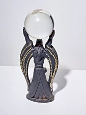 Vintage Spoontiques Blackened Pewter Wizard with Crystal Ball HMR1516 5.5"