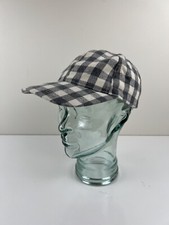 Grey Gray Plaid Gingham Print Baseball Cap Hat Adjustable Christmas Hat