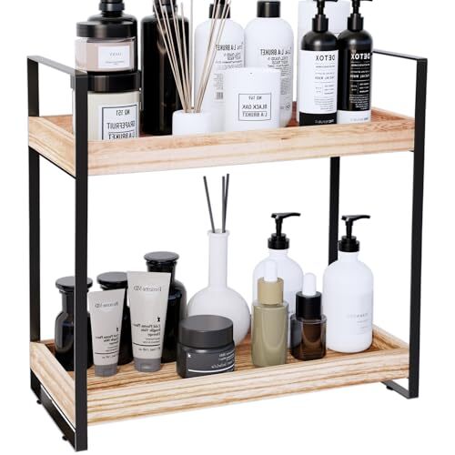PUNMEYCOOL 2-Tier Bathroom Counter Organizer Hidden Screw Holes Wood Countert... | eBay