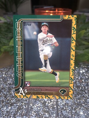 Jacob Wilson 2025 Topps Series 1 Team Color Border Rookie Case Hit SSP #314 A s