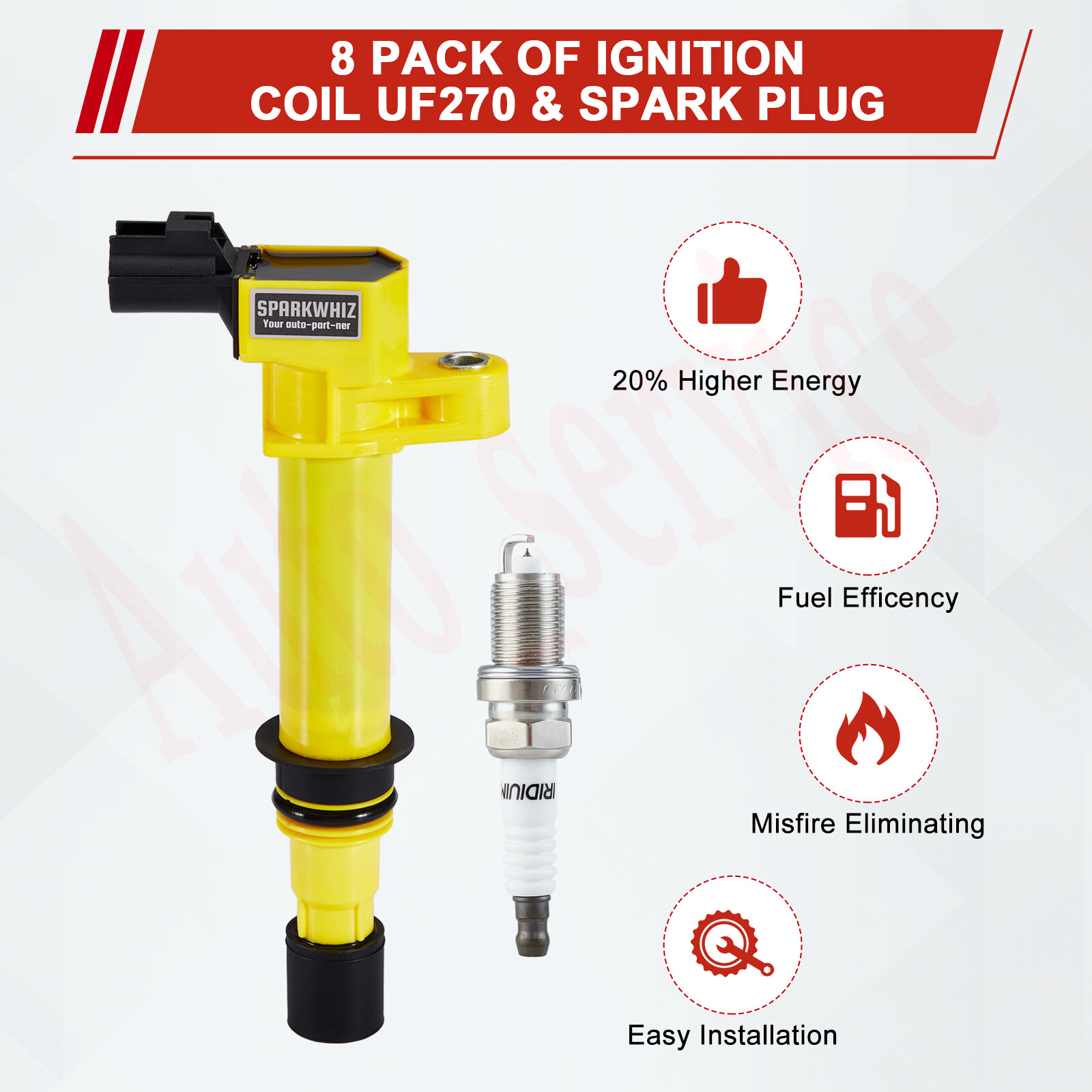 Set of 8 Ignition Coil Pack and Spark Plugs For Dodge Durango 4.7L V8 2000-2007