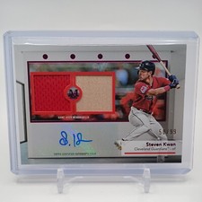  2024 Topps Museum Collection Steven Kwan Signature Swatches Dual Relic AUTO /99