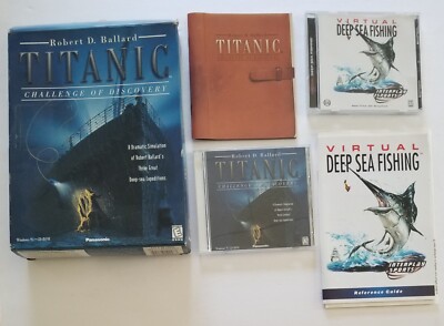 PC CD-ROM Game Big Box Titanic Challenge of Discovery & Virtual Deep Sea Fishing